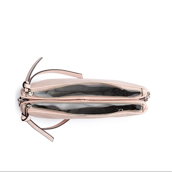 Kia Double ZIP Faux Leather Crossbody Bag - Picture 4 of 8